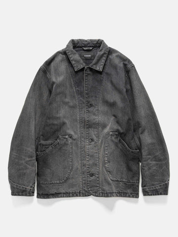 HAVEN Graft Coat - Suvin Cotton Denim Light Wash Black, Denim Jackets