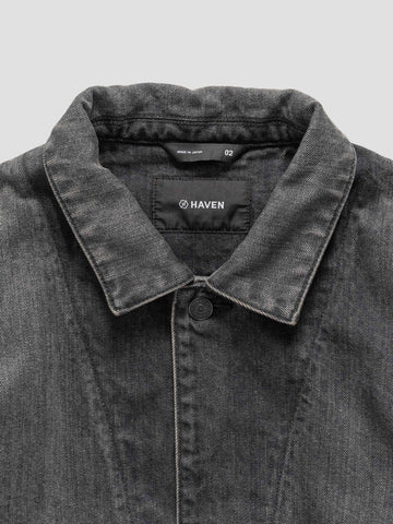 HAVEN Graft Coat - Suvin Cotton Denim Light Wash Black, Denim Jackets