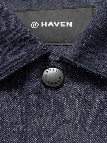 HAVEN Graft Coat Cotton Linen Denim Indigo, Jackets