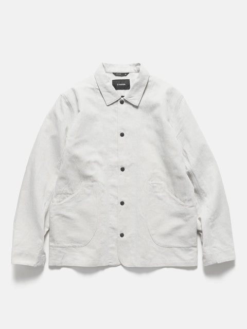 HAVEN Graft Coat Cotton Linen Denim Ivory, Jackets