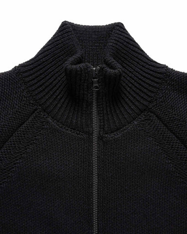 HAVEN Harbour Zip Sweater - Cotton Cashmere Knit Black, Sweaters