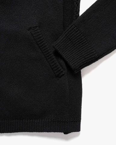 HAVEN Harbour Zip Sweater - Cotton Cashmere Knit Black, Sweaters