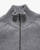 HAVEN Harbour Zip Sweater - Cotton Cashmere Knit Heather Grey, Sweaters