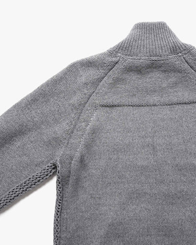 HAVEN Harbour Zip Sweater - Cotton Cashmere Knit Heather Grey, Sweaters