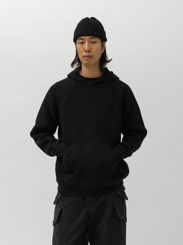 HAVEN Highland Hoodie - Merino Wool Cashmere Black, Hoodies