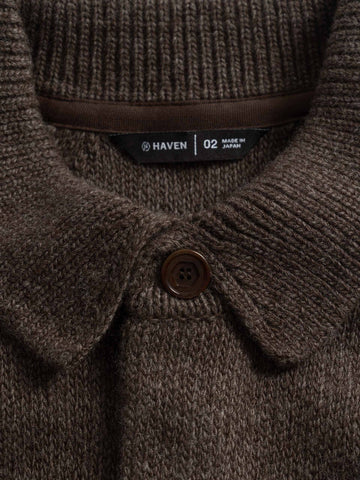 HAVEN Highland Knit Shirt - Merino Wool Cashmere Brown, Sweaters