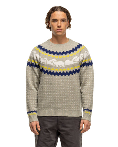 Human Made Nordic Jacqurd Knit Sweater Grey, Knits