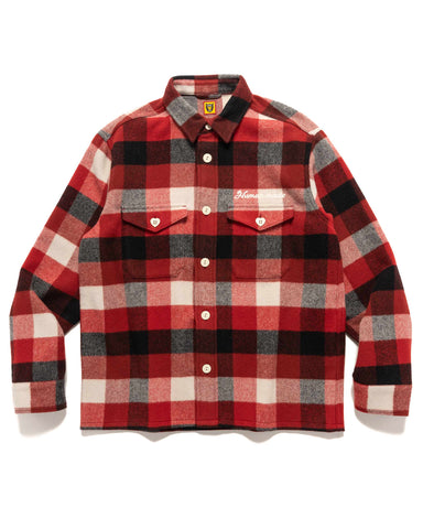 Human Made Wool Beaverblock Check Shirt Red, Shirts