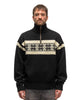 5G Wool SNOW Half ZIP Sweater Black - HAVEN