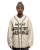 KAPITAL Cotton Linen Canvas x Lining GREAT KOUNTRY Night Game Baseball Shirt Ecru, Shirts