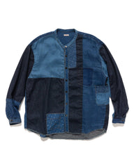 KAPITAL Cotton/Linen IDG Patchwork Band Collar KATMANDU Shirt IDG, Shirts