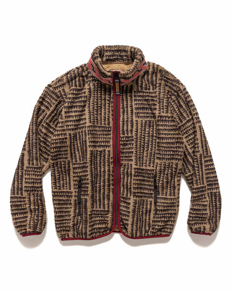 KAPITAL HACKSAW-BLOCK Fleece ZIP Blouson Beige, Outerwear