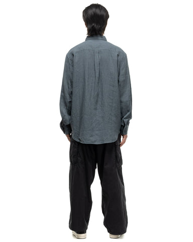 KAPITAL Linen CLIP Shirt Blue Grey, Shirts
