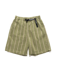 KAPITAL Linen PHILLIES Stripe EASY Shorts Khaki, Bottoms