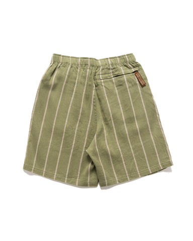KAPITAL Linen PHILLIES Stripe EASY Shorts Khaki, Bottoms