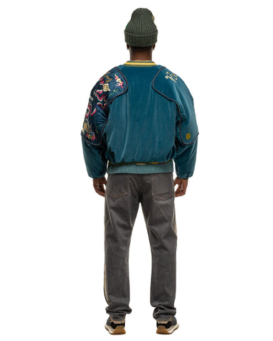 KAPITAL Velveteen SHAM BOMBER JKT (Beautiful HONG KONG) Turquoise, Outerwear