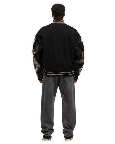 KAPITAL Wool I-FIVE Varsity JKT Black, Outerwear