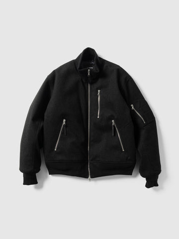 HAVEN Loft Bomber - Loro Piana Storm System® Wool Charcoal, Bomber Jackets