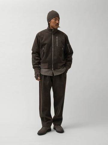 HAVEN Loft Bomber - Loro Piana Storm System® Wool Brown, Bomber Jackets