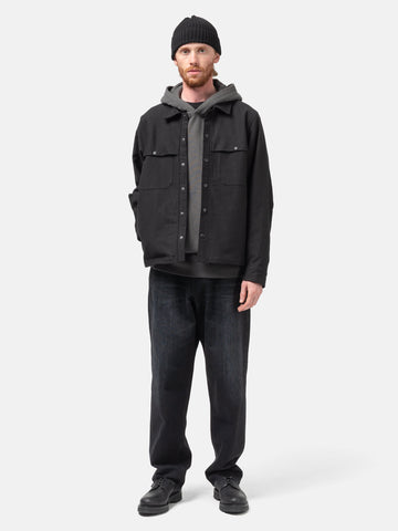 HAVEN Logger Overshirt - Washed Cotton Canvas Black, Shirts