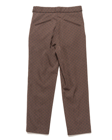 Needles Tucked Side Tab Trouser - Wool Gabardine / Printed Brown / Fine Pattern, Bottoms