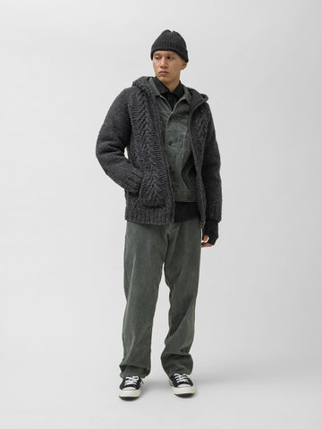 HAVEN Pacific Handknit Hooded Parka - 5 Ply Handknit Wool Charcoal, Cardigans