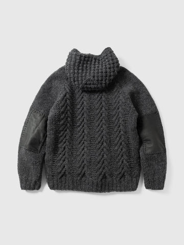 HAVEN Pacific Handknit Hooded Parka - 5 Ply Handknit Wool Charcoal, Cardigans