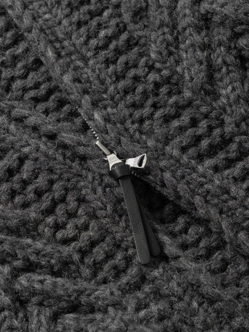 HAVEN Pacific Handknit Hooded Parka - 5 Ply Handknit Wool Charcoal, Cardigans
