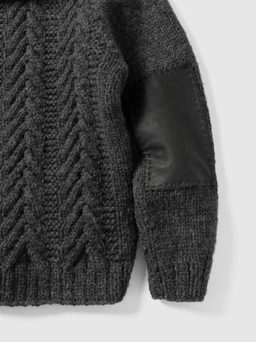 HAVEN Pacific Handknit Hooded Parka - 5 Ply Handknit Wool Charcoal, Cardigans