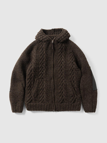 HAVEN Pacific Handknit Hooded Parka - 5 Ply Handknit Wool Earth, Cardigans
