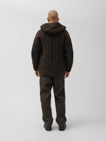 HAVEN Pacific Handknit Hooded Parka - 5 Ply Handknit Wool Earth, Cardigans