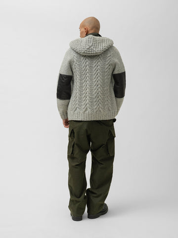 HAVEN Pacific Handknit Hooded Parka - 5 Ply Handknit Wool Grey, Cardigans