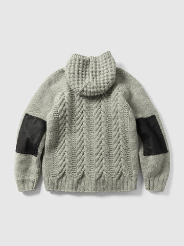 HAVEN Pacific Handknit Hooded Parka - 5 Ply Handknit Wool Grey, Cardigans