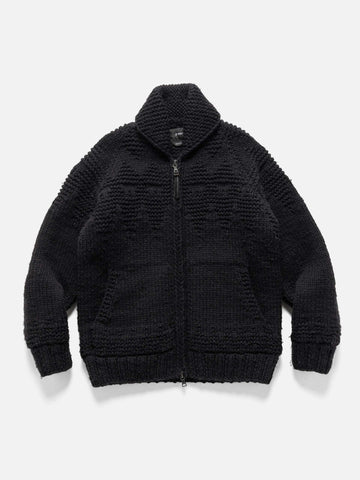 HAVEN-Pacific-Handknit-Cardigan---Wool-Black-1