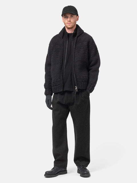 HAVEN-Pacific-Handknit-Cardigan---Wool-Black-2