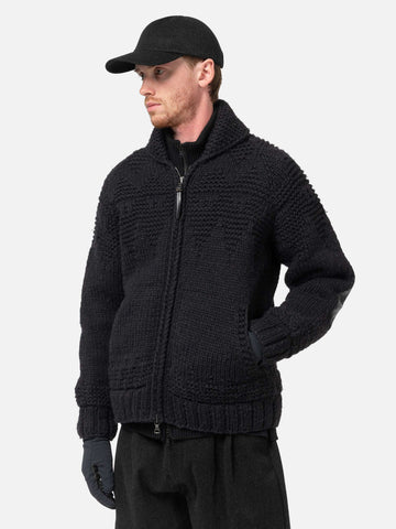 HAVEN-Pacific-Handknit-Cardigan---Wool-Black-4