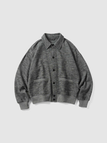 HAVEN Roam Cardigan - Fog Wool Cotton Terry Charcoal, Cardigans
