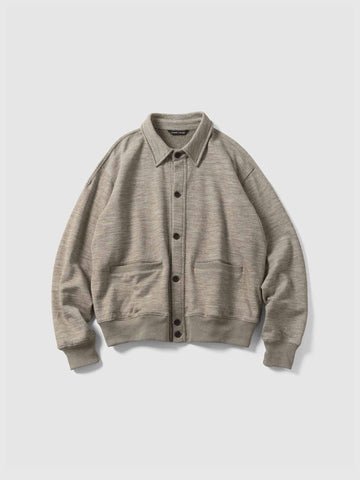 HAVEN Roam Cardigan - Fog Wool Cotton Terry Taupe, Cardigans