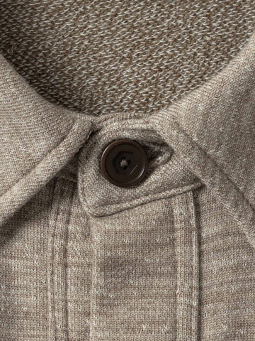 HAVEN Roam Cardigan - Fog Wool Cotton Terry Taupe, Cardigans
