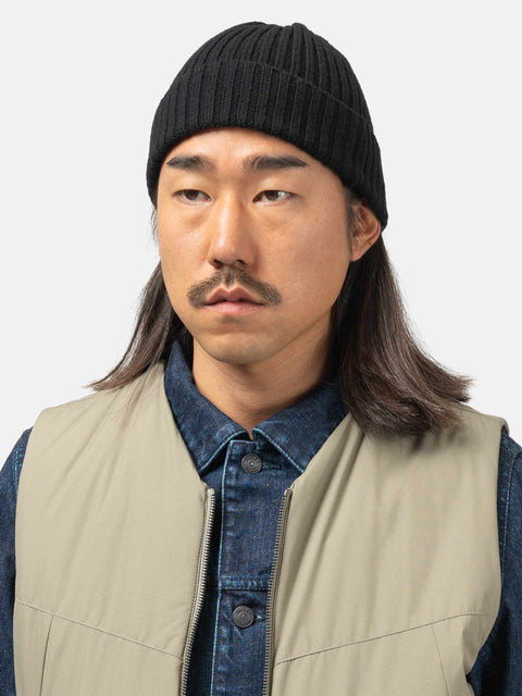HAVEN Ribbed Beanie - Lambswool Black, Beanies