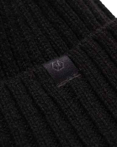 HAVEN Ribbed Beanie - Lambswool Black, Headwear