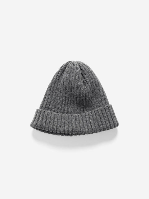 HAVEN Ribbed Beanie - Lambswool Charcoal, Beanies