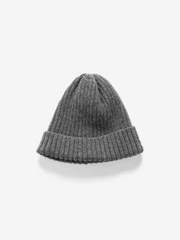 HAVEN Ribbed Beanie - Lambswool Charcoal, Beanies
