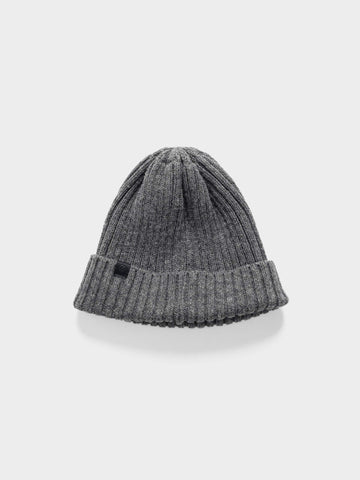 HAVEN Ribbed Beanie - Lambswool Charcoal, Beanies