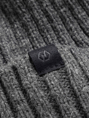 HAVEN Ribbed Beanie - Lambswool Charcoal, Beanies