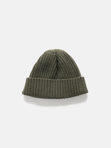 HAVEN Ribbed Beanie - Lambswool Olive, Beanies