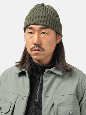 HAVEN Ribbed Beanie - Lambswool Olive, Beanies