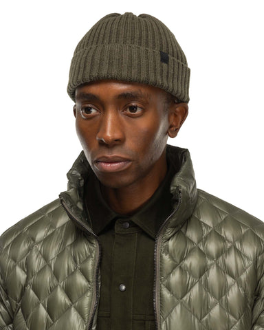 HAVEN Ribbed Beanie - Lambswool Olive, Headwear