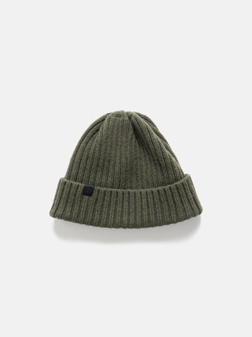 HAVEN Ribbed Beanie - Lambswool Olive, Beanies