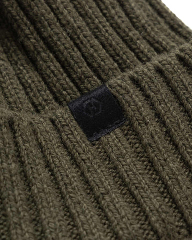 HAVEN Ribbed Beanie - Lambswool Olive, Headwear